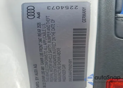 2022 Audi A4 Premium Plus 45 z USA, uszkodzony, nr VIN WAUEAAF47NN014911